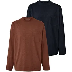 Tchibo - 2 Langarmshirts mit Baumwolle aus nachhaltigen Quellen - Herren - Gr. XL - dunkelblau