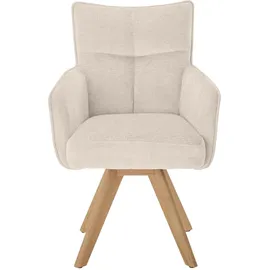 Set One by Musterring Armlehnstuhl »Tucson« (Set) 2er-Set, drehbar mit Rückholfunktion, Stativgestell aus Eiche massiv,