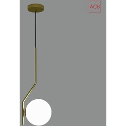 ACB Pendelleuchte MAUI 8163/1, 1-flammig, E27 max. 20W, opal / Antik-Gold ACB-C81631O
