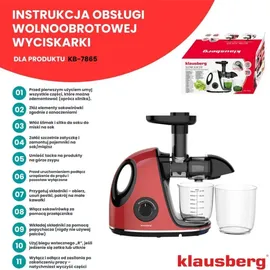 Klausberg KB-7865 Slow Juicer Rot/Schwarz