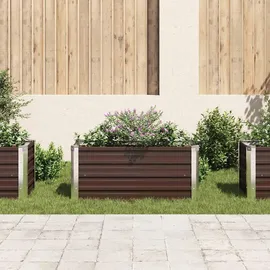 vidaXL Garten-Hochbeet verzinkter Stahl rechteckig 100 x 40 x 45 cm Braun 