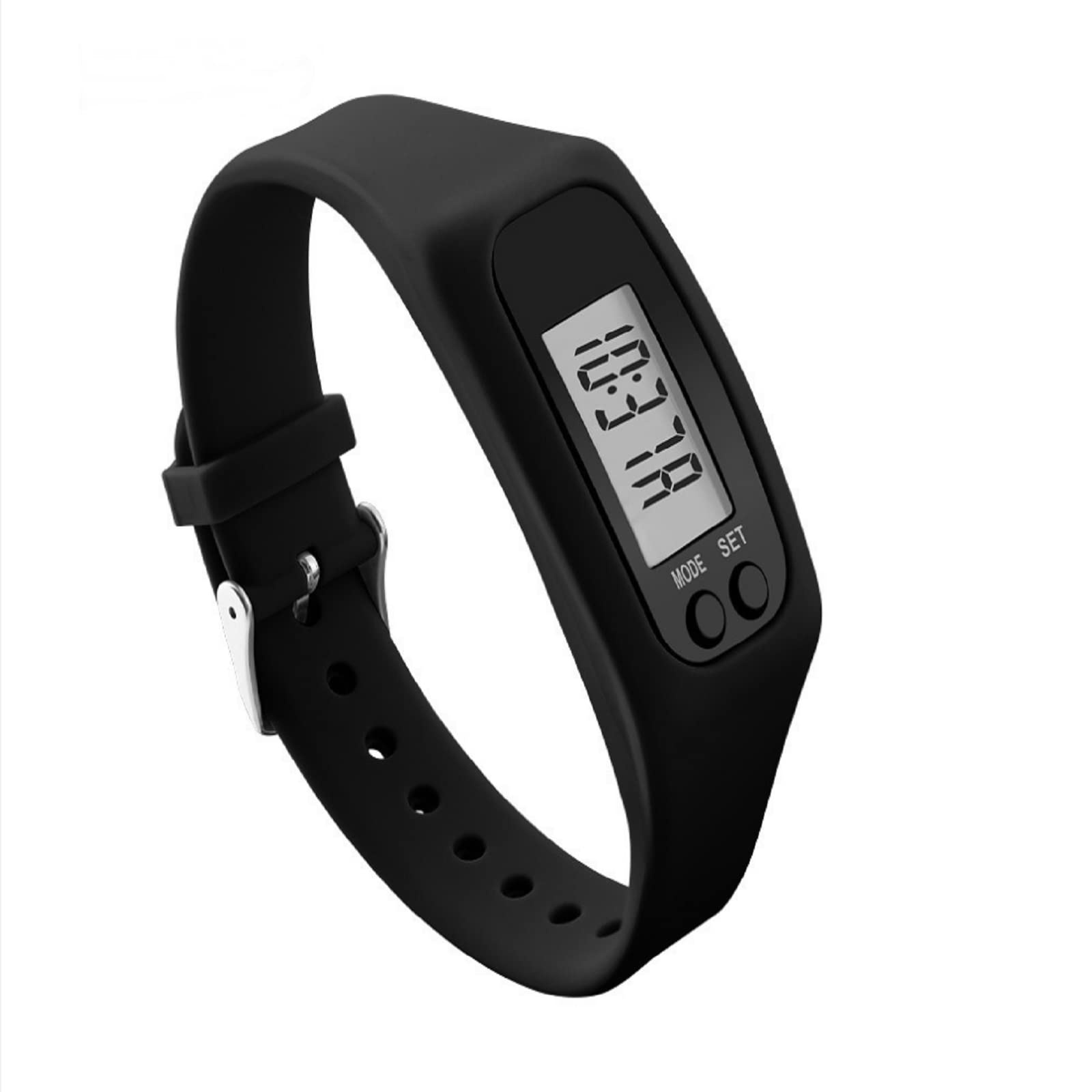Smart Armbanduhr Schrittzähler Armband mit Schritt Kalorie Zähler Sport Fitness Tracker(Schwarz)
