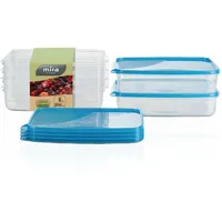 MiraHome Gefrierdosen 6x2L rechteckig blau – Vorratsdosen mit Deckel luftdicht – Transparente Frischhaltedosen mit Deckel – Aufbewahrungsbox Küche für Mealprep & Organisation – Austrian Quality