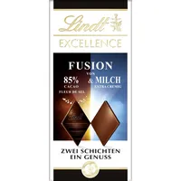 Lindt Excellence Fusion 85% & Fleur de Sel | 100g Schokoladentafel | Vegane Schokolade | Laktosefreie, dunkle Schokolade