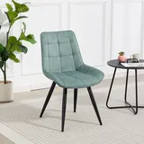 Duo Collection Esszimmerstuhl DUO COLLECTION "Iris Esszimmerstuhl, 4er-Set", grün (mint, schwarz), B:55cm H:85cm T:61cm, Polyester, Stühle, Esszimmerstuhl, robuster Stoffbezug, gesteppte Polsterung, bis 110 kg belastbar