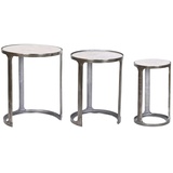 Home ESPRIT 3er Set Tische Weiß Silber 45 x 45 x 56 cm Terrasse Beistelltische, bunt