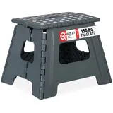 Relaxdays - Klapphocker Faltbar, 2er Set, Camping Hocker, Kinder Badhocker, Bis 150 Kg, Kunststoff, Hbt: 30x37x29 Cm, Grau