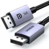 UGREEN DisplayPort 2.1 Kabel VESA-zertifiziert, Unterstützt 16K@30 Hz, 8K@240Hz, 4K@240Hz 40 Gbps HDR HDCP 2.2 DSC 1.2a FreeSync, G-Sync, DP 2.0 Kabel Kompatibel mit PC TV Gaming Monitor (2M)