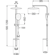 Mexen Q22 Duschsäule, Schwarz - 798222295-70