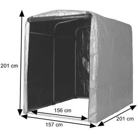 MCW Fahrradgarage MCW-N61 Foliengarage Aufbewahrungsgarage Alu UV-Schutz wasserfest 201x157x201cm silber