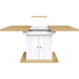 stilvora Ausziehtisch 110-140 x 76,5 x 70 cm weiß