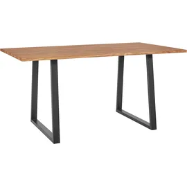 Andas Esstisch, Tischplatte aus massiver Eiche, FSC®- Massivholz, Gestell aus Metall