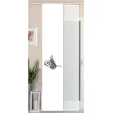 Gardinenbox 2er Set Schiebegardine Flächenvorhang Wildseide Optik und Voile Paneel, 245x45, Osmanli, 80400