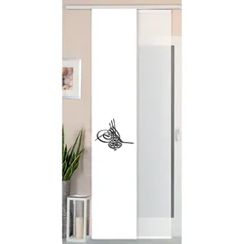 Gardinenbox 2er Set Schiebegardine Flächenvorhang Wildseide Optik und Voile Paneel, 245x45, Osmanli, 80400