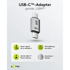 goobay USB-C-Adapter 40 Gb/s Silber