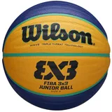 Wilson Basketball FIBA 3x3 JUNIOR, Größe: 5, Gummi, Für den Innen- und Außenbereich, Gelb/Blau, WTB1133XB