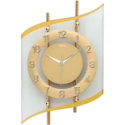 Funkwanduhr modern geschwungenes Mineralglas - AMS Modell: 5505