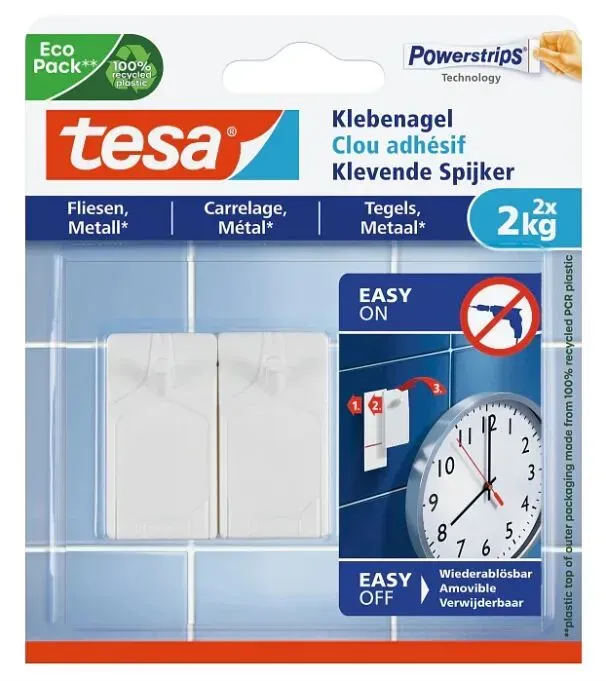 TESA 77762-00000-01 Wandhalterung Drinnen Universalhaken Weiß 2 Stück(e)