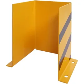 Mendler Rammschutz HWC-J50, Anfahrschutz Eckschutz, mit Bolzenanker Metall U-Form 40x30x25cm gelb-schwarz