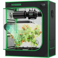 VIVOSUN S3018 Growzelt 75x45x90cm Indoor-Wachstumszelt aus hochreflektierendem Mylar mit Beobachtungsfenster und Bodenwanne für Hydrokulturen-Anbausystem in Innenräumen für VS2000