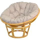 moebel-direkt-online Papasansessel Baumwolle, Polyester 100 x 60 x 100 cm Beige mit Kissen