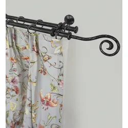 Gardinenstange GARESA "ESPERANCA", schwarz, L:100cm Ø:16mm, Metall, Gardinenstangen, rustikale Vorhanggarnitur, verlängerbar, Eisen, Endk. Spirale