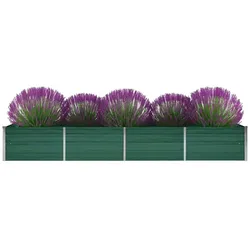 vidaXL Garten-Hochbeet Verzinkter Stahl 320x80x45 cm Grün
