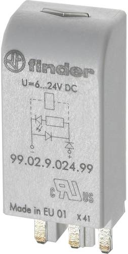 Finder Steckmodul mit LED, mit Varistor 99.02.0.024.98 Passend für Modell (Relais): 90.02, 90.03, 9