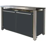 Mülltonnenverkleidung Typ-ED, 3x 120l, Türfarbe Anthrazit - Grau