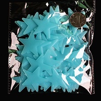HugeStore 50 Stück Leuchtsterne Sterne Aufkleber Leuchtsticker Wandaufkleber Dekoration für Kinderzimmer und Schlafzimmer Blau