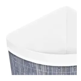 vidaXL Eck-Wäschekorb Bambus Grau 60 L