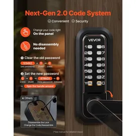 Vevor Mechanisches Codeschloss mit Einseitigem Tastenschloss 4- bis 7-stelliger Code