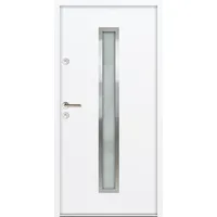 Krongart Stahl-Nebeneingangstür ATU68 Modell 600 DIN links - nach innen öffnend Weiß (Dekor-Folie) 1100 mm x 2070 mm