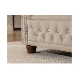 S-Style Chesterfield Polestergarnitur 3+1 Cleo Blink ¦ beige ¦ Maße (cm): B: 203 H: 72