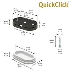 WAGNER QuickClick® Kunststoffgleiter HYPER - 8x Schraube, je 4x Basis & Gleiter 35 x 20 mm, DE Ware - 15783000