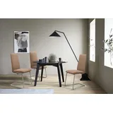 Polsterstuhl STRESSLESS "Laurel", braun (latte batick, chrom glänzend), B:53cm H:105cm T:60cm, Leder BATICK: BATICK ist ein leicht korrigiertes, durchgefärbtes und genarbtes Möbelleder, bei dem die meisten Unebenheiten und Spuren in der Regel entfernt wurden., Stühle, Polsterstuhl, High Back, Größe M, mit Beinen aus Stahl in Chrom glänzend