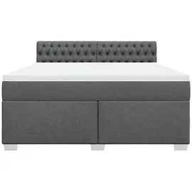 vidaXL Boxspringbett 180 x 200 cm Dunkelgrau