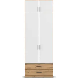 Rauch Wäscheschrank GAMMA 91 x 248 x 54 cm Eiche/Weiß