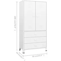 vidaXL Industrial Kleiderschrank 90x50x180 cm Weiß