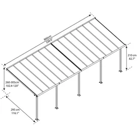CANOPIA Terrassenüberdachung Olympia 8,5 x 3 m weiß