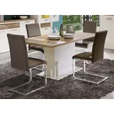 Esszimmertisch 160-200x90cm pinie weiß eiche antik Säulentisch Modern 54252707