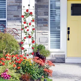 Relaxdays Rankgitter halbrund 42 x 180 x 19,5 cm Schwarz