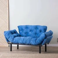 Schlafsofa 2-sitzer Guchol, Mit Stauraum, Verstellbar, Armlehnen, 155x70 Cm Blau