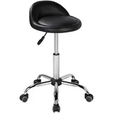 Yaheetech Rollhocker Kunstleder Schwarz
