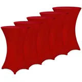 DEUBA Detex® Stehtischhusse Überzug 5er Set Ø80 cm Ø bordeaux rot