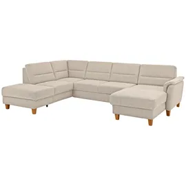 Home Affaire Wohnlandschaft Palmera U-Form, B: 308 cm, optional Bettfunktion & Bettkasten, Federkern beige