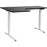 Beliani Schreibtisch Links Schwarz u. Weiß Melamin L-form 160x59 cm mit Metallgestell Elektrisch Höhenverstellbar Büro Steh-sitz-tisch Stehtisch