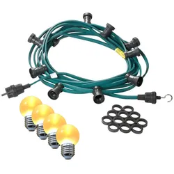 SATISFIRE Illu-/Partylichterkette 40m Außen Terrasse Garten 40 ultra-warmweiße LED Kugeln