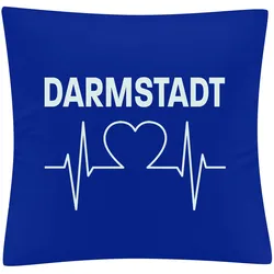 multifanshop Kissenbezug - Darmstadt - Herzschlag - Druck weiß - Kissen
