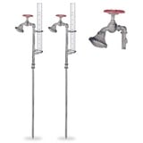 relaxdays Gartenstecker 2 x Regenmesser Wasserhahn grau|rot